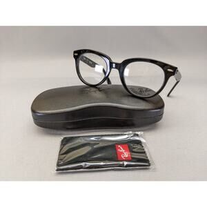 Ray-Ban RX2199V Round Eyewear Frames, Black/Demo Lens, 50 mm
